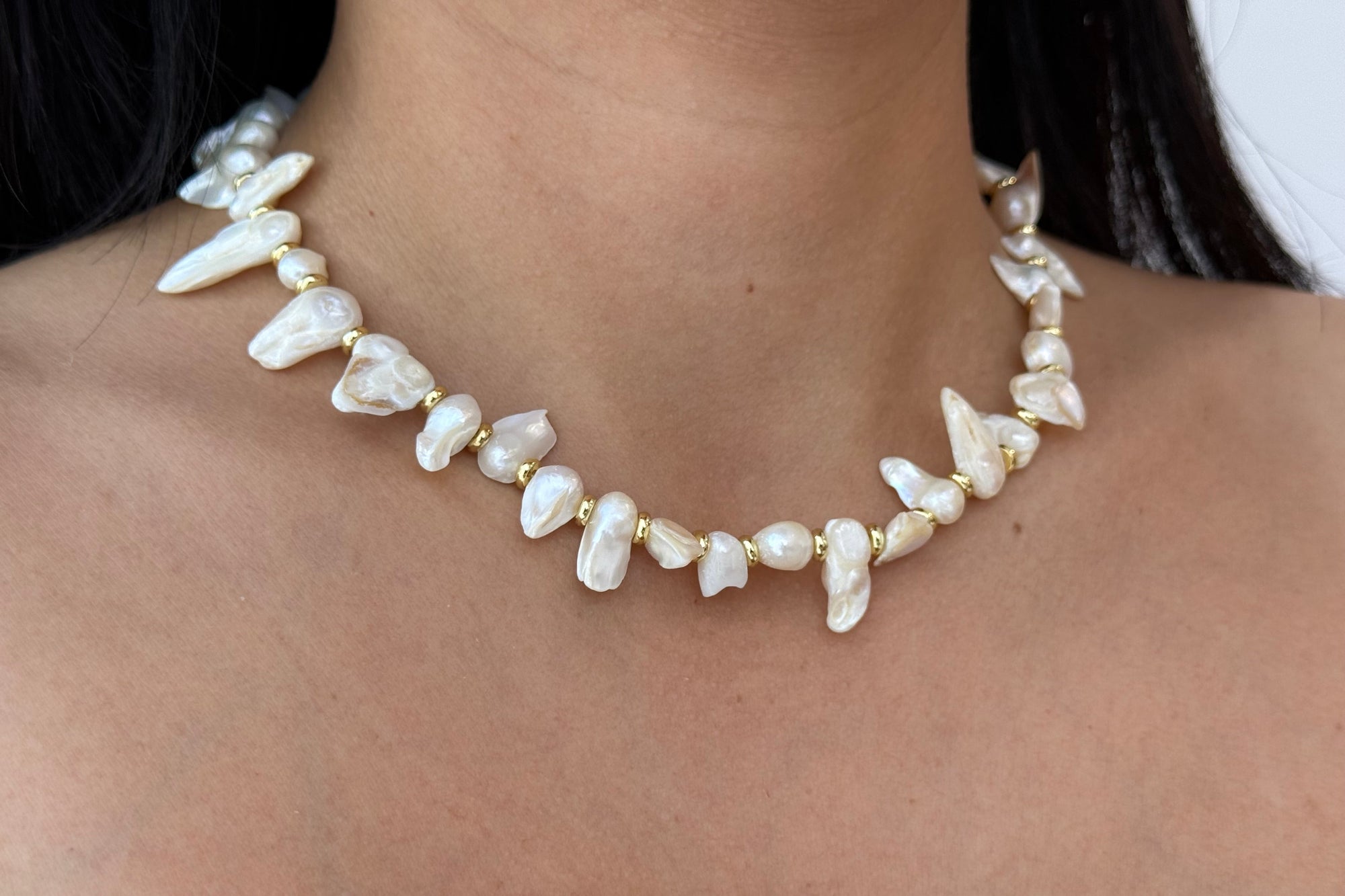 Chunky Plain Pearl Necklace