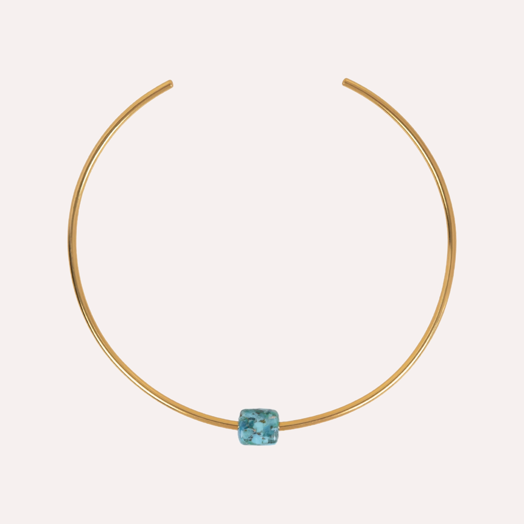 Paloma Choker Necklace with Turquoise Stone Charm