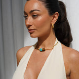 Paloma Choker Necklace with Tiger's Eye Stone Charm