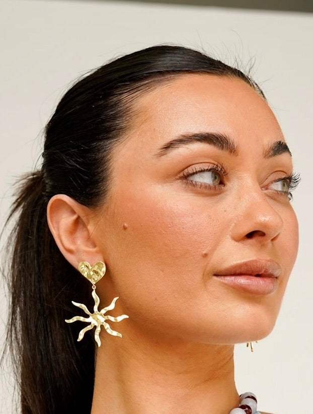 Harper Initial Necklace and Carmen Earrings Bundle