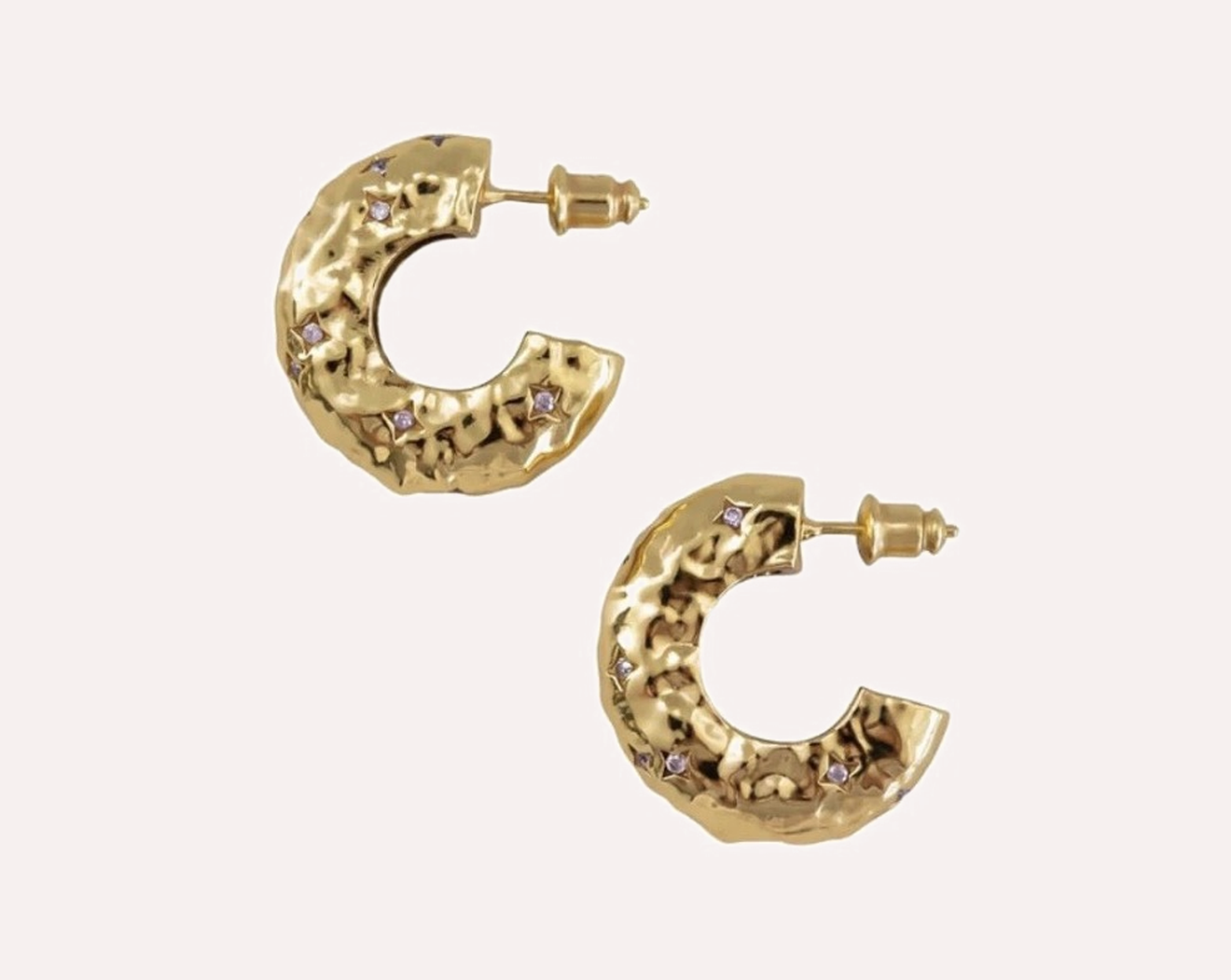 Ruby Hoop Earrings - LIGHT PINK