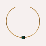 Paloma Choker Necklace with Malachite Stone Charm