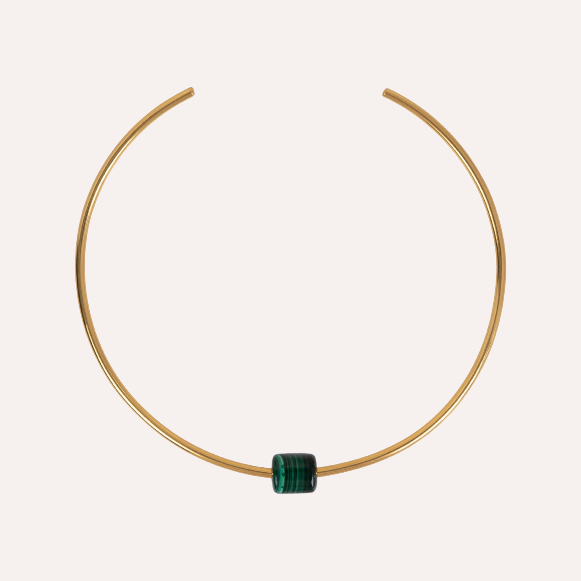 Paloma Choker Necklace with Malachite Stone Charm