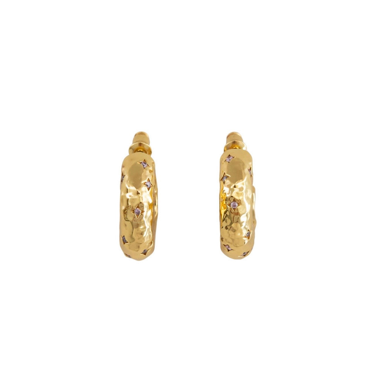 Ruby Hoop Earrings - LIGHT PINK