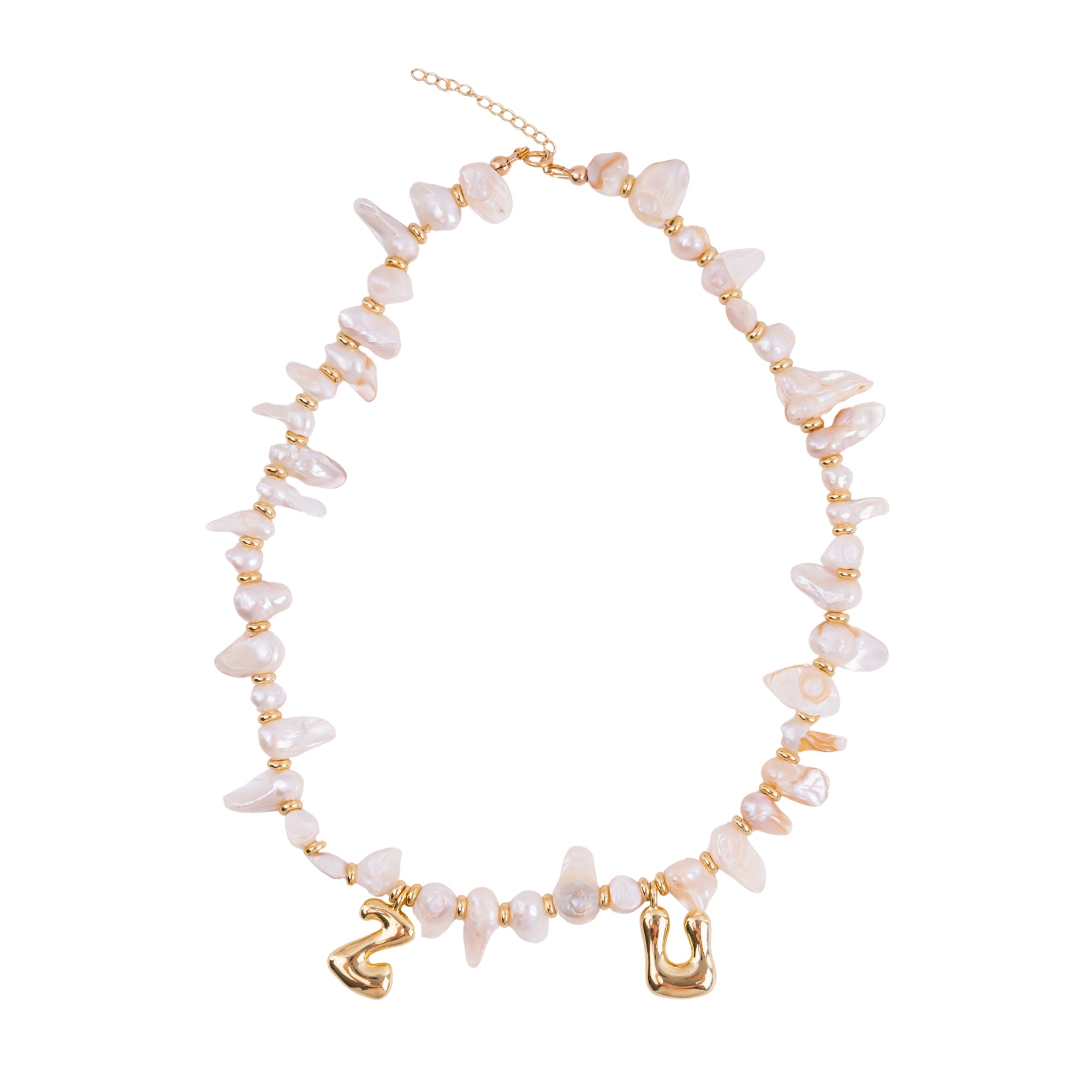 Chunky Pearl Initial Necklace