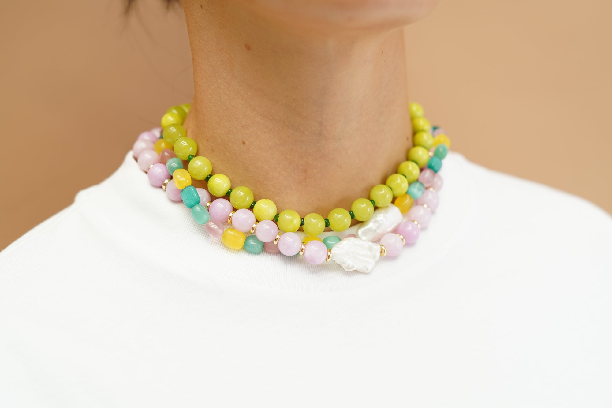 SILVER Lola Green Necklace