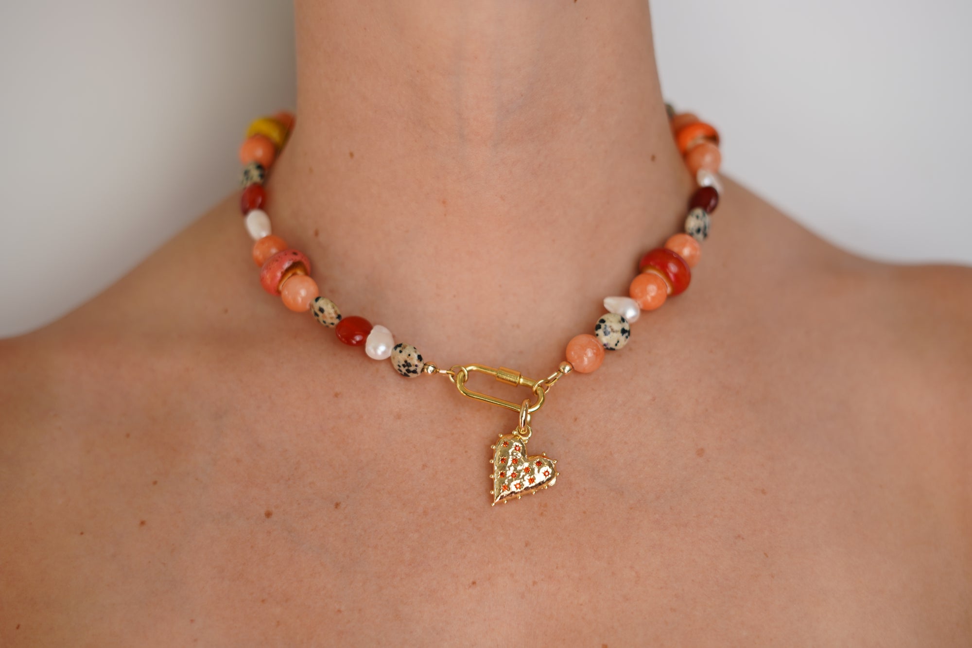 Mabel Charm Necklace with Heart Locket