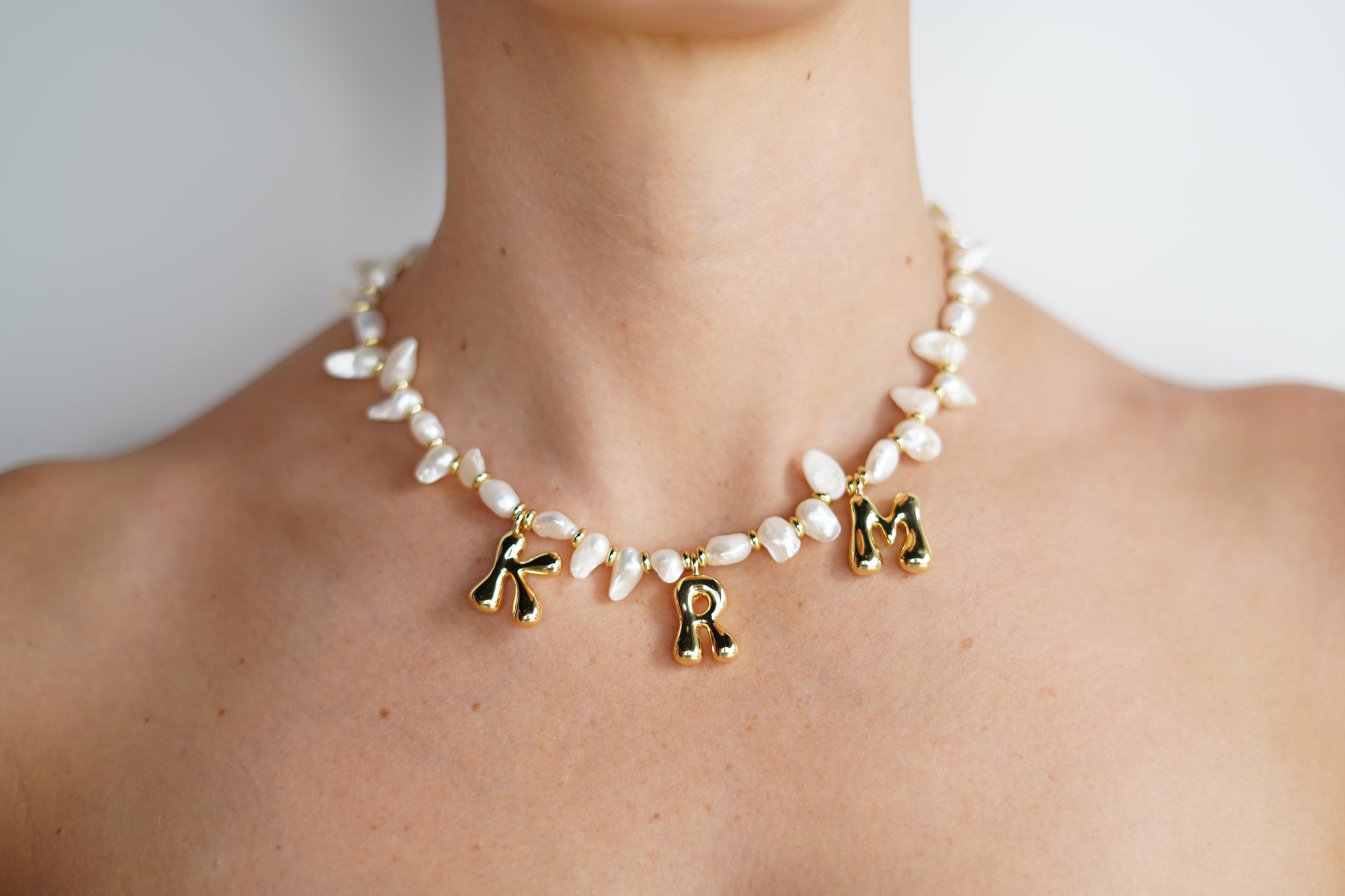 Pearl Initial Necklace