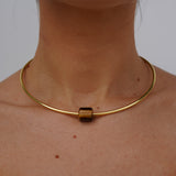 Paloma Choker Necklace with Tiger's Eye Stone Charm