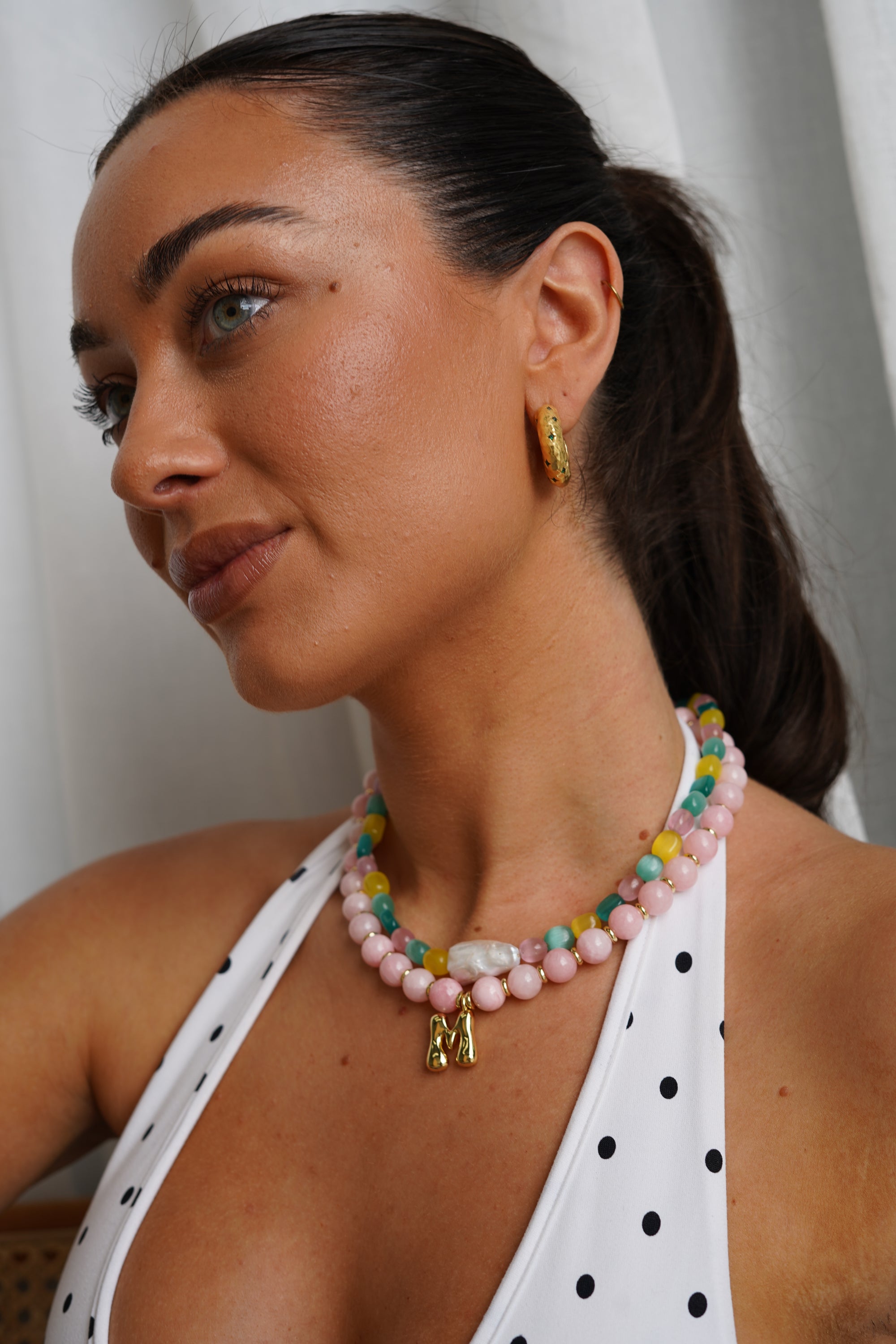 Ruby Hoop Earrings - GREEN