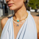SILVER Pearl Initial Necklace
