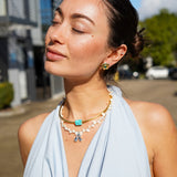 SILVER Pearl Initial Necklace