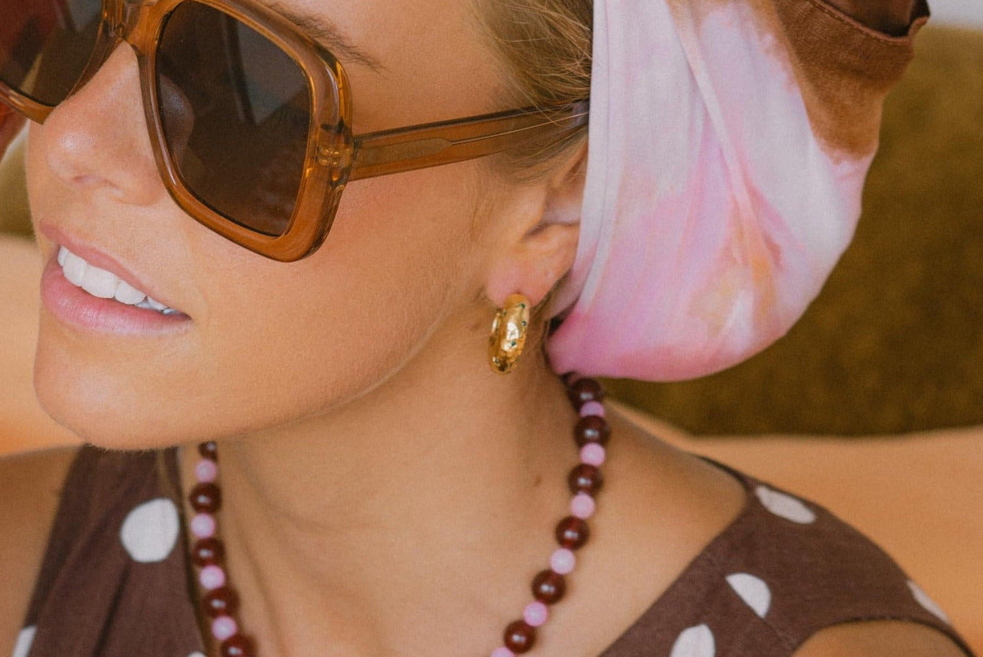 Ruby Hoop Earrings - GREEN