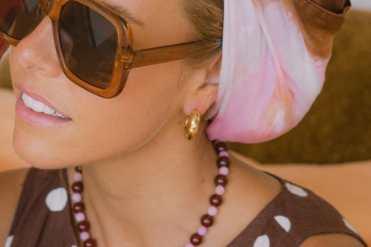 Ruby Hoop Earrings - GREEN