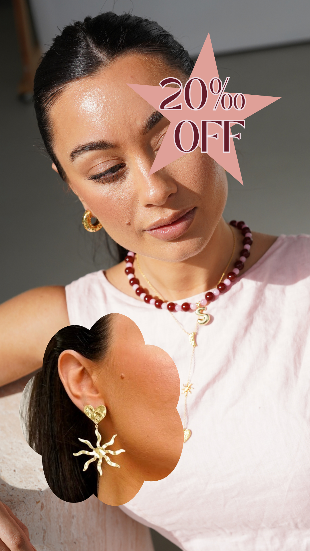 Harper Initial Necklace and Carmen Earrings Bundle