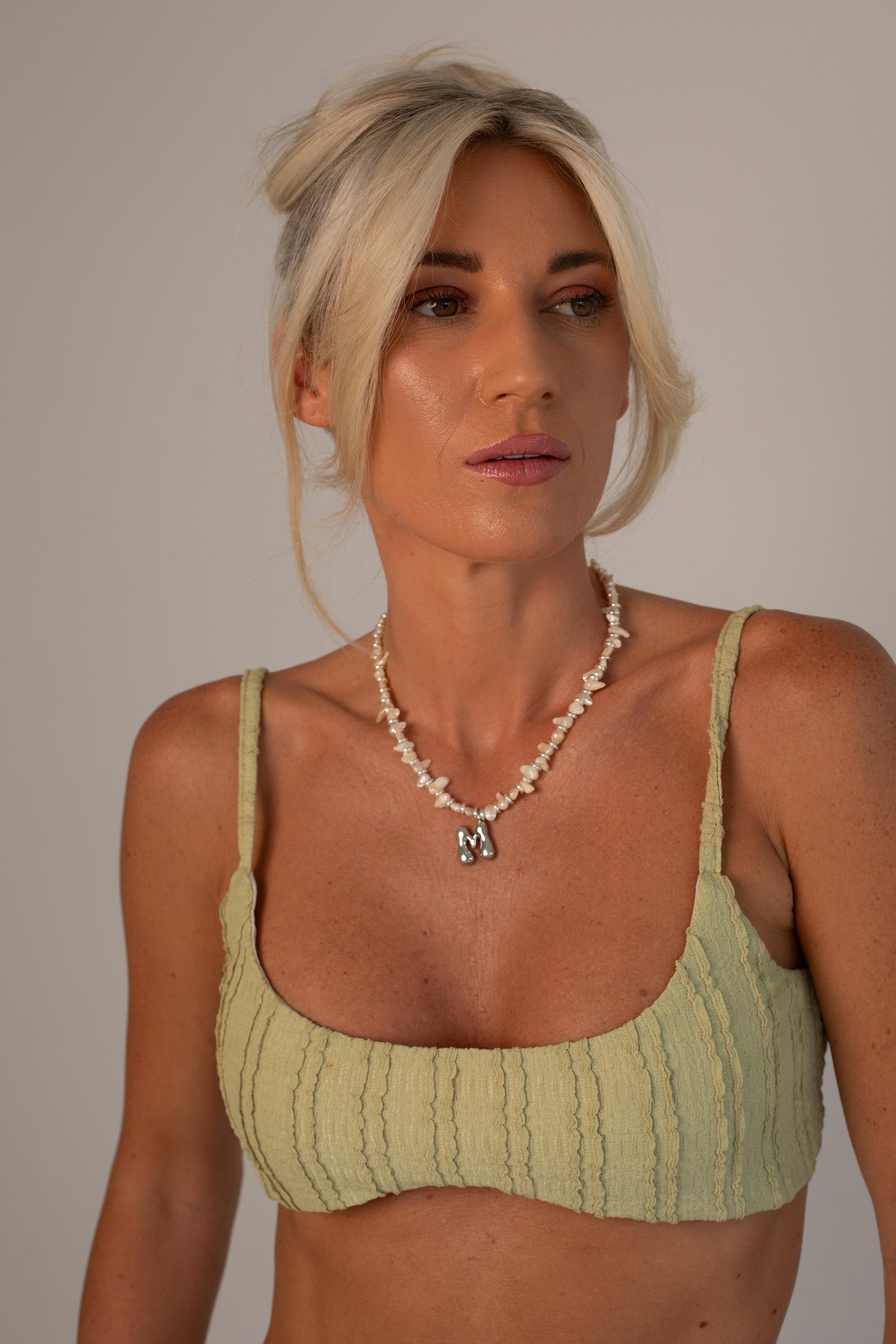 SILVER - Initial Pearl Necklace