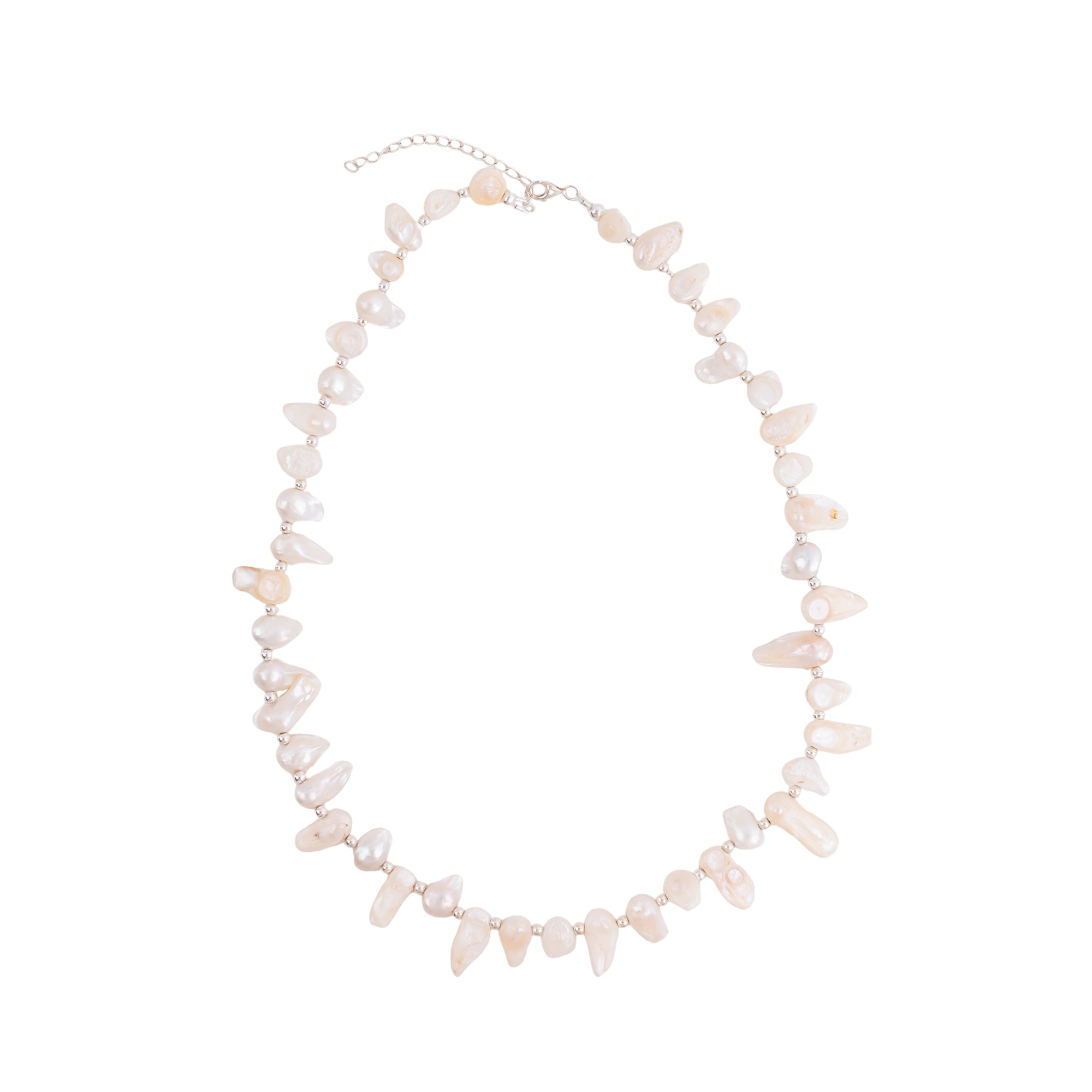 SILVER - Chunky Pearl Necklace