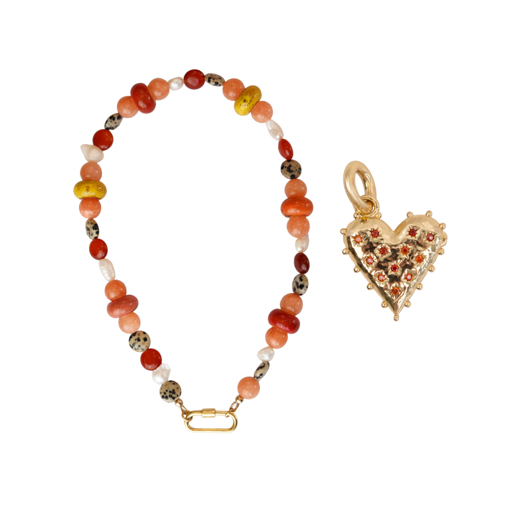 Mabel Charm Necklace with Heart Locket