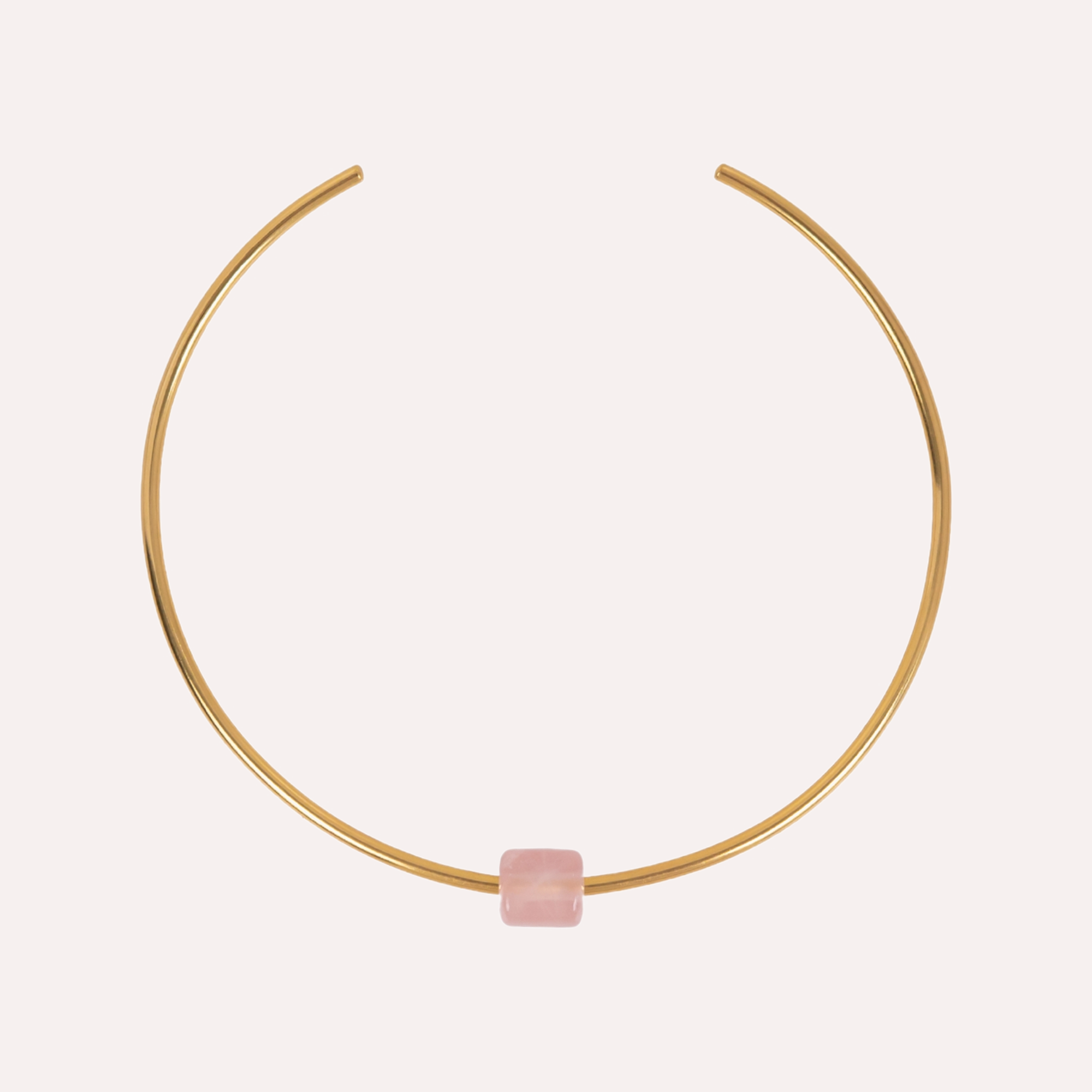Paloma Choker Necklace with Rose Quartz Stone Charm