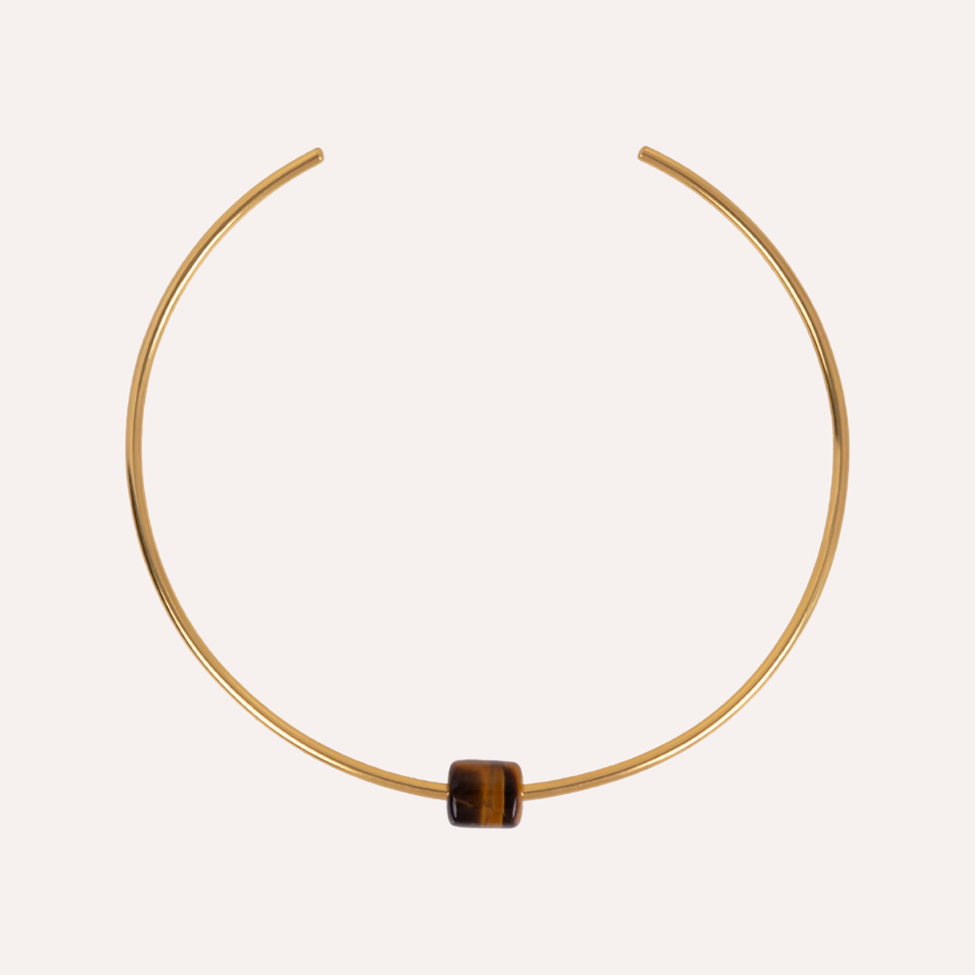 Paloma Choker Necklace with Tiger's Eye Stone Charm
