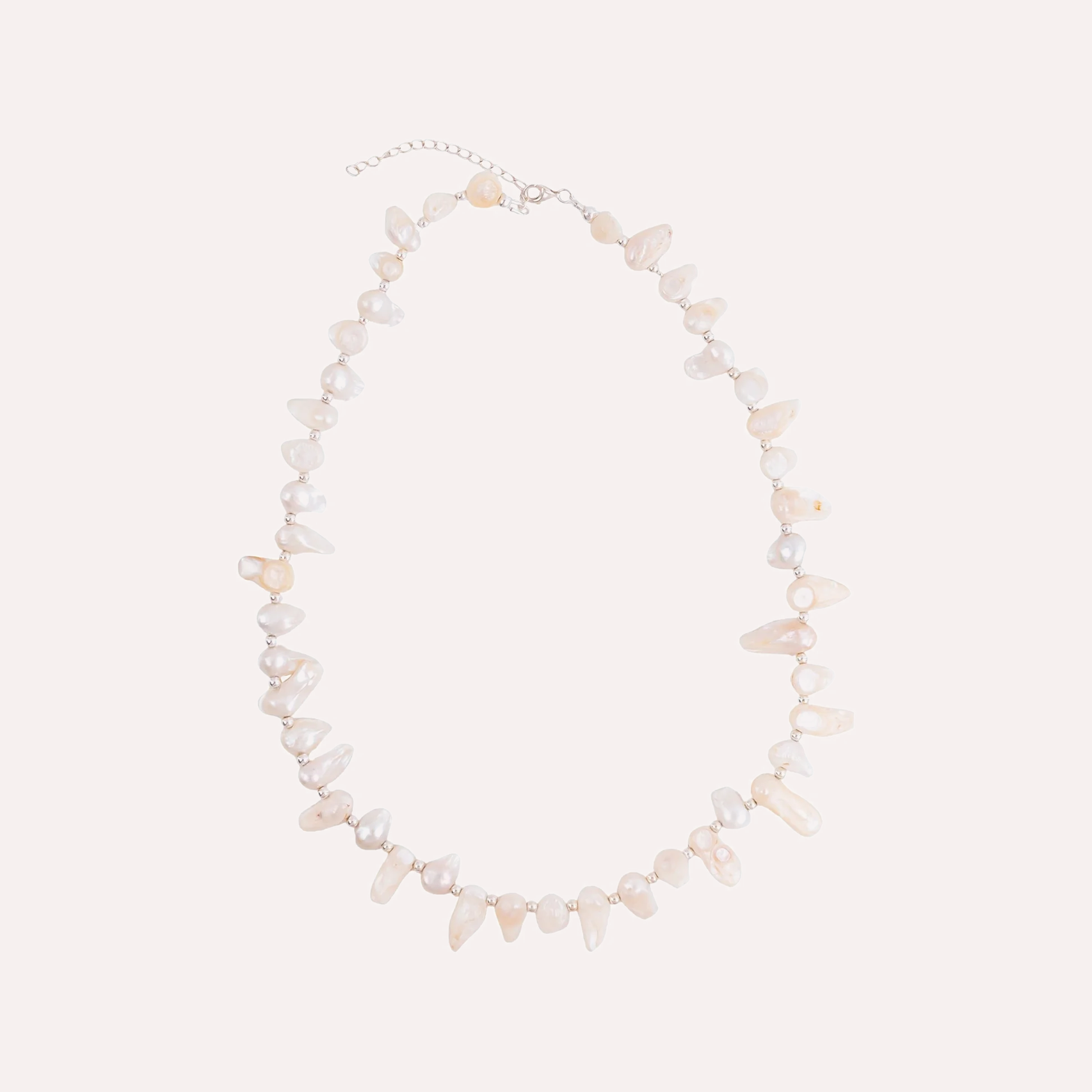 SILVER - Chunky Pearl Necklace